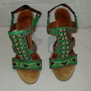 Lanvin Salon T-strap Sandal - Green